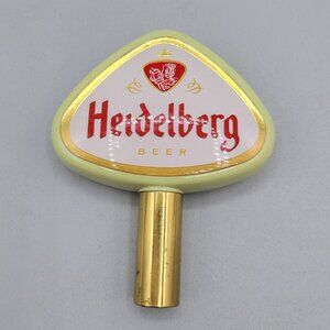 Vintage Heidelberg Beer Tap Handle Green Red Gold Triangle Shaped Barware